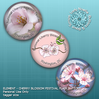 Lady Noelle - Element Cherry Blossom Flair Buttons