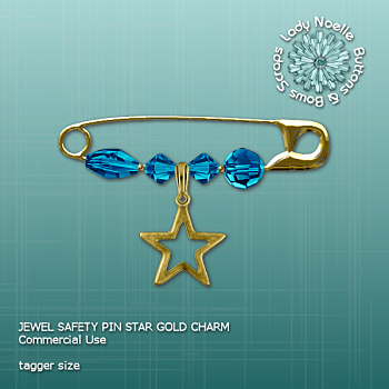 Lady Noelle -  Element Jewel Safety Pin Star Charm