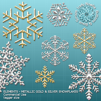 Element - Gold &amp; Silver Snowflakes
