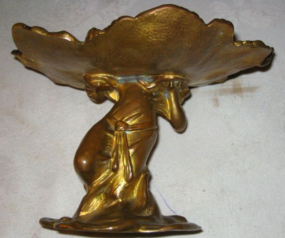 ANTIQUE 1915 ARMOR Bronze Morani Lady Angel Peace Art 