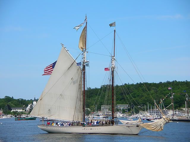 Spirit of Massachusetts dropping sails