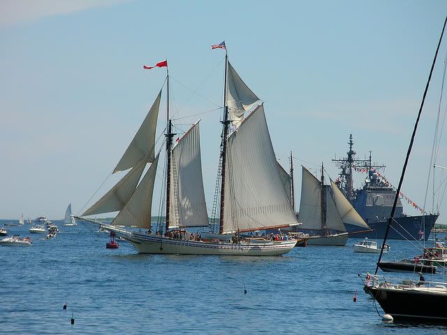 The Heritage, The American Eagle, & navy vessel