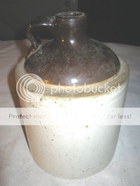 RARE ANTIQUE COUNTRY PRIMITIVE STONEWARE 1/2 GAL. JUG  