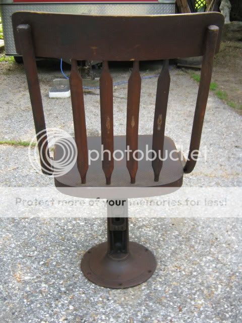 2 Antique Primitive School Wood Cast Iron Pedestal Desk Chair Boston Fancy Art