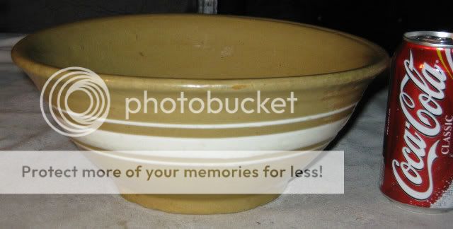 ANTIQUE COUNTRY YELLOWWARE MIXING BOWL STONEWARE ART  