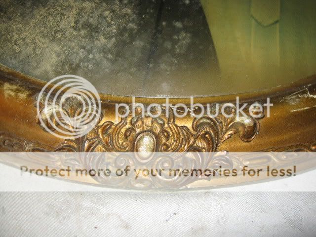 ANTIQUE WOOD GOLD CONVEX GLASS ART PHOTO PICTURE FRAME  
