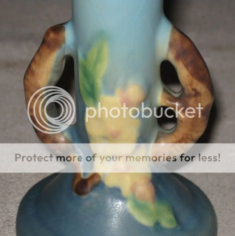 BEST #2 ANTIQUE ROSEVILLE BLUE APPLE BLOSSOM ART POTTERY TREE BUD 