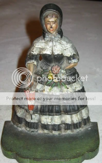 Antique Bradley Hubbard Southern Bell Lady Bonnet Dress Cast Iron Art Bookends