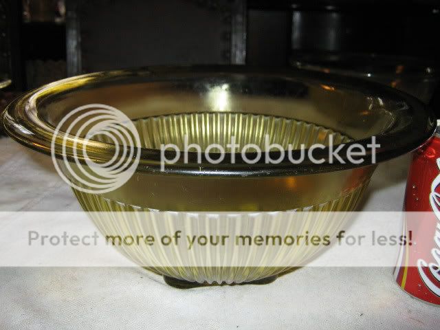   FEDERAL RIBBED DEPRESSION GLASS MIXING KITCHEN NESTING BOWL FOOD SET