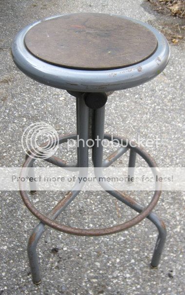 Antique Industrial Steampunk Art Swivel Stool Chair Garden Glass Top Table Stand
