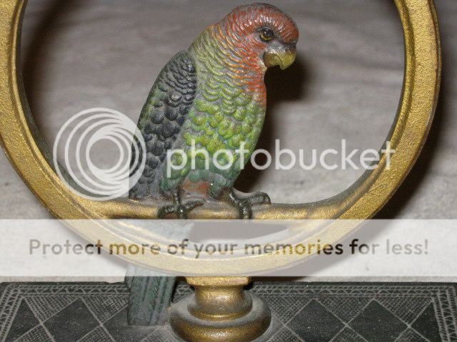 Antique Bradley Hubbard Cockatoo Parrot Parakeet Bird Cast Iron Statue Doorstop
