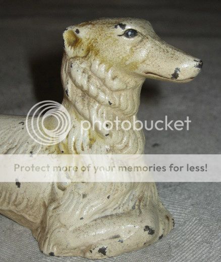 Antique Hubley Solid Cast Iron Borzoi Whippet Russian Wolfhound Dog Paperweight