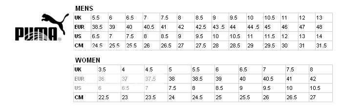 Size Charts items in UK Sports Online 