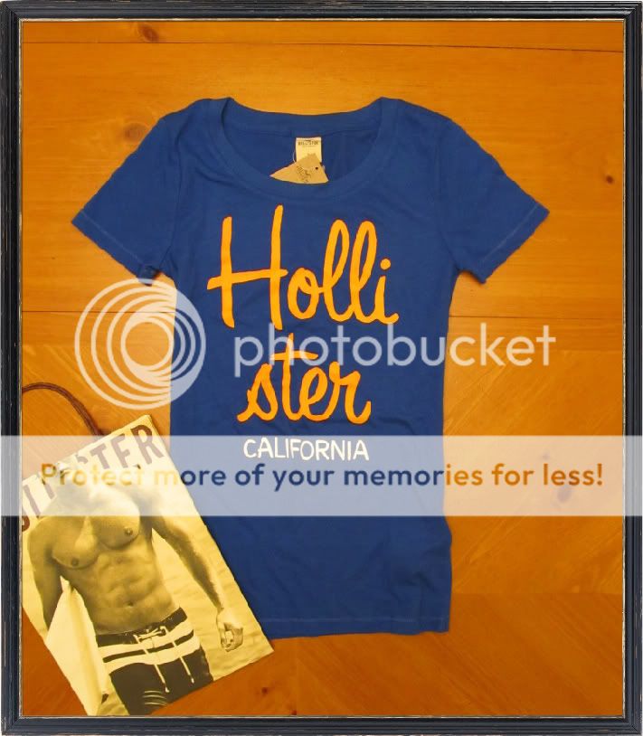 NWT Womens Hollister Blue Soft Cotton T Shirt size Medium M BRAND NEW 