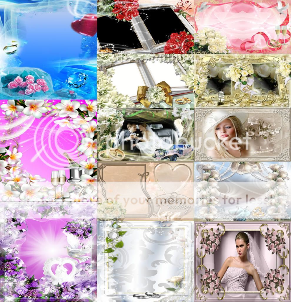 20Gb Wedding Photoshop Frames Templates PSD album marriage gift 