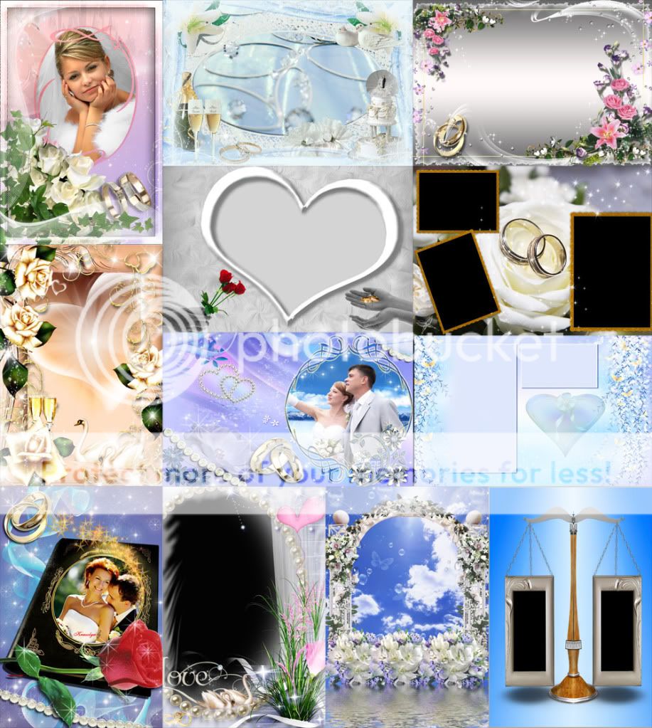 20Gb Wedding Photoshop Frames Templates PSD album marriage gift 